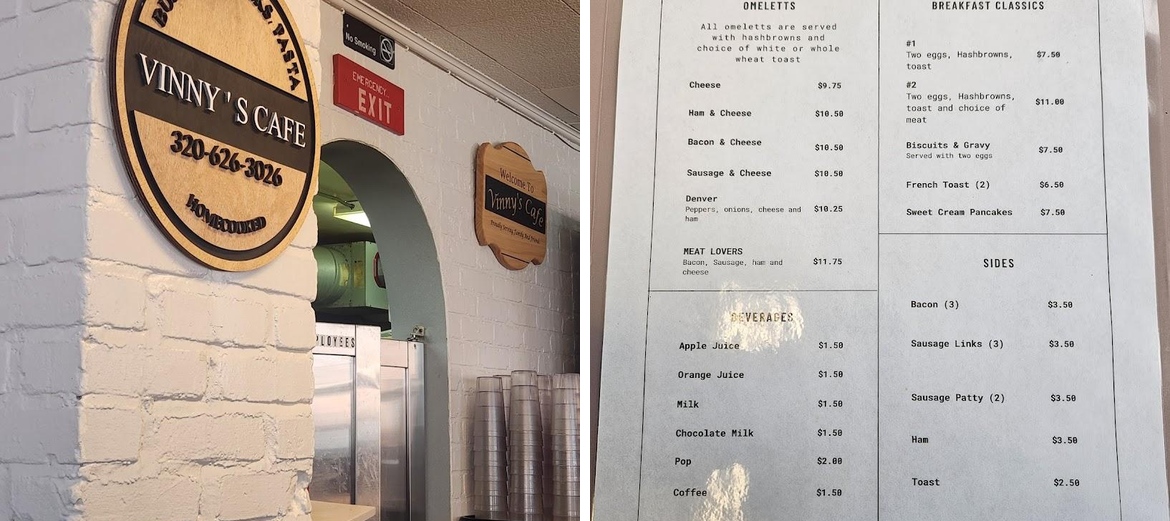 Vinny's cafe Menu